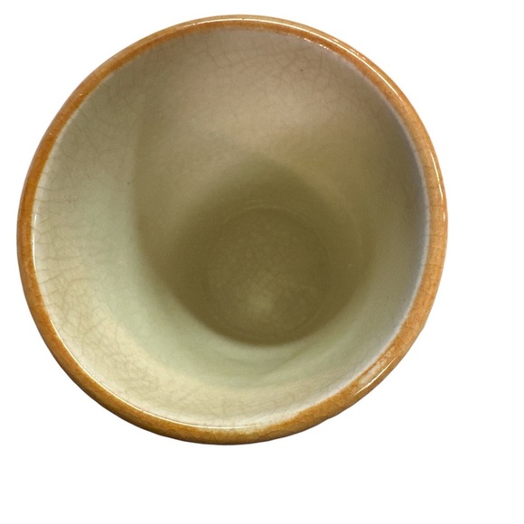 MAJOLICA Japanese Drinking Cup Basket Weave Flowers - Picture 3 of 3